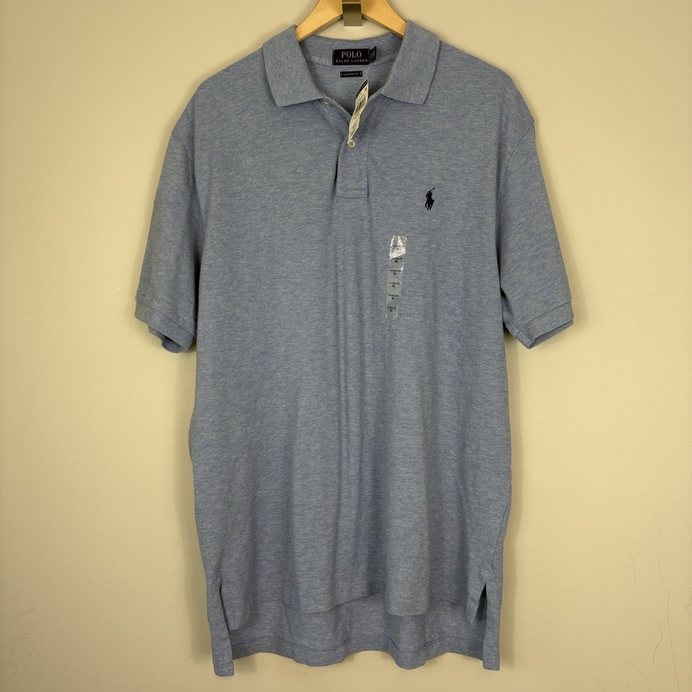 NWT Polo Ralph Lauren Mens Classic Fit Mesh Polo Shirt Sz XL Blue